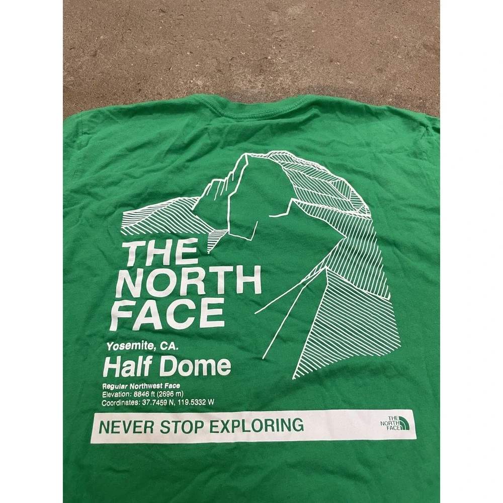 The North Face Long Sleeve Shirt Mens Medium Green‎ Yosemite Half Dome Graphic